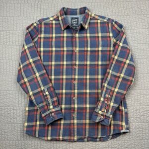 Grayers Flannel Shirt Men's Large Blue Plaid Button Up Rugged Outdoors Cabincore